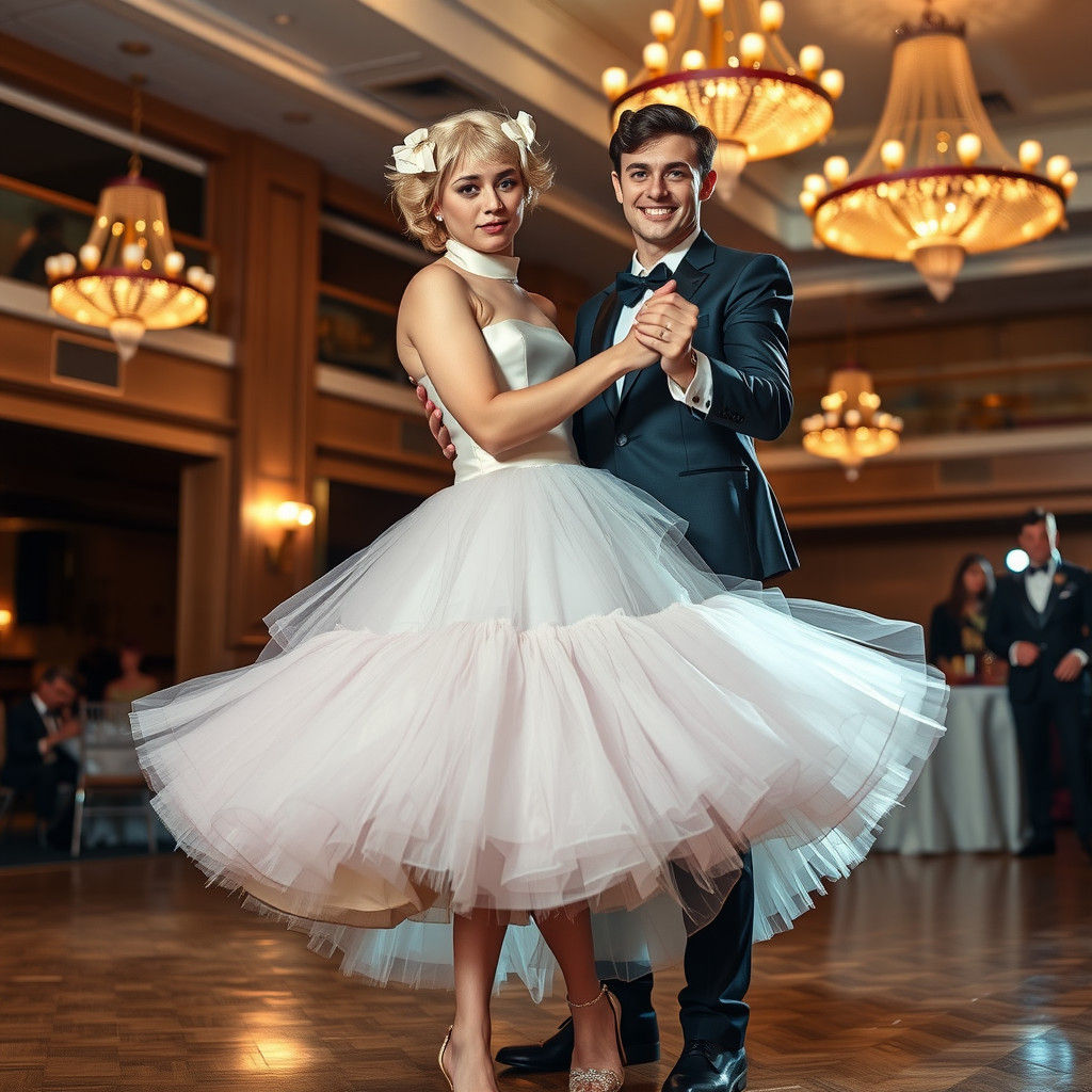 Young Men Dancing in Grand Hall