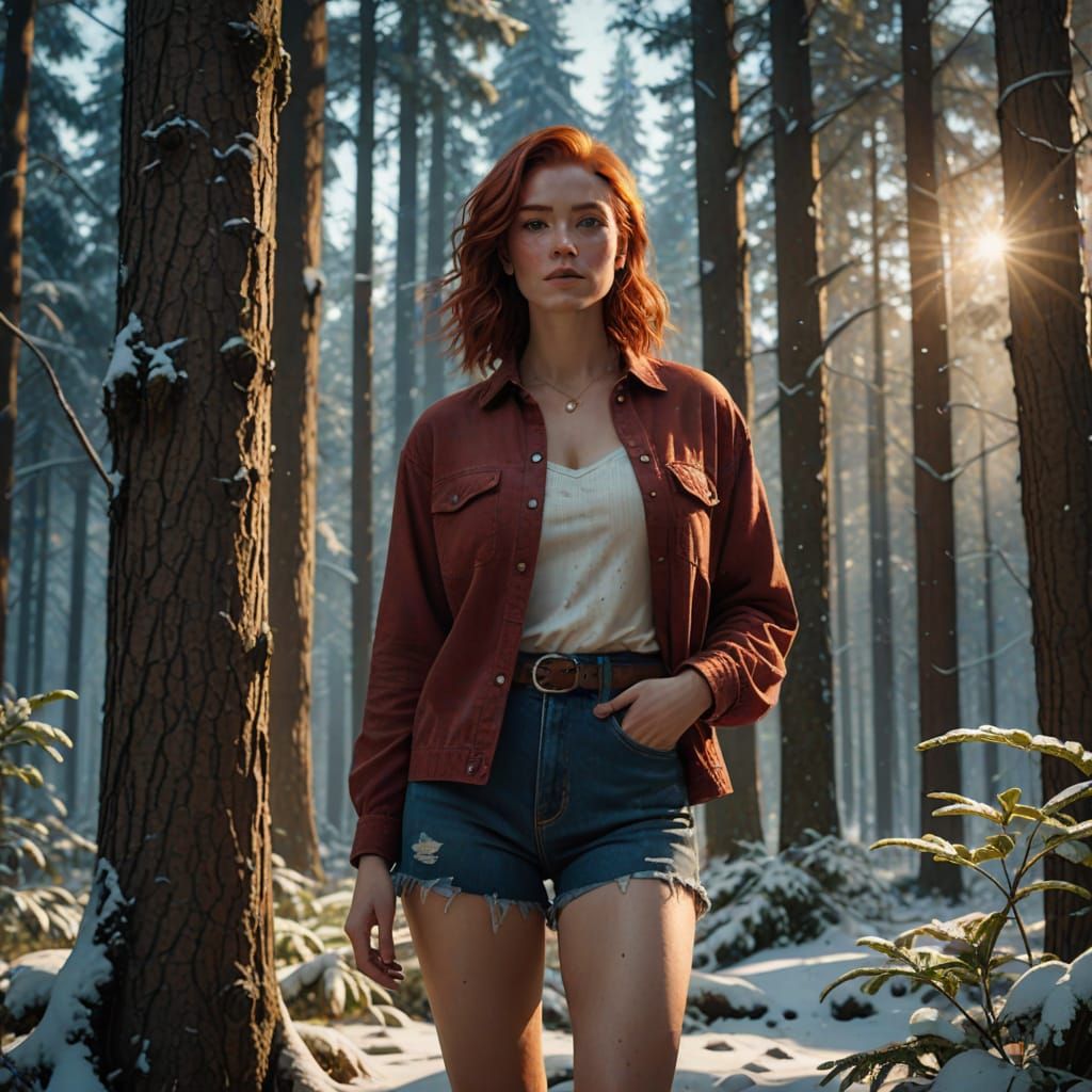 Ethereal Forest Maiden in First Snows