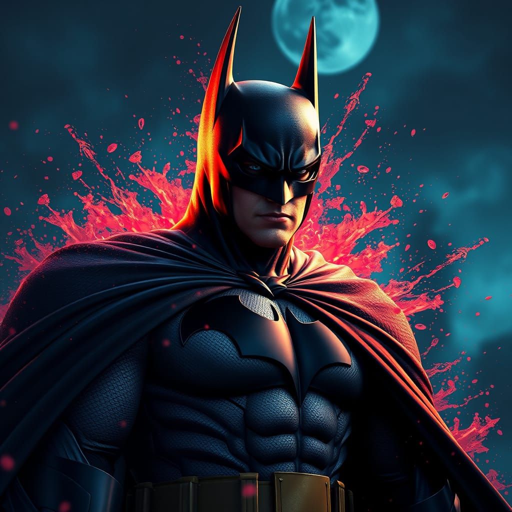 Batman in a Retro-Futuristic Gotham City