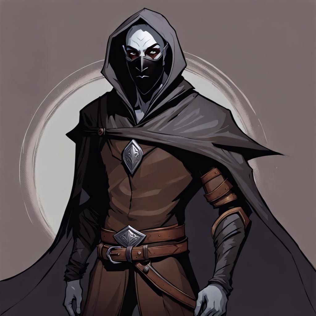 Drow Character Art: Handsome Drow in Shadows