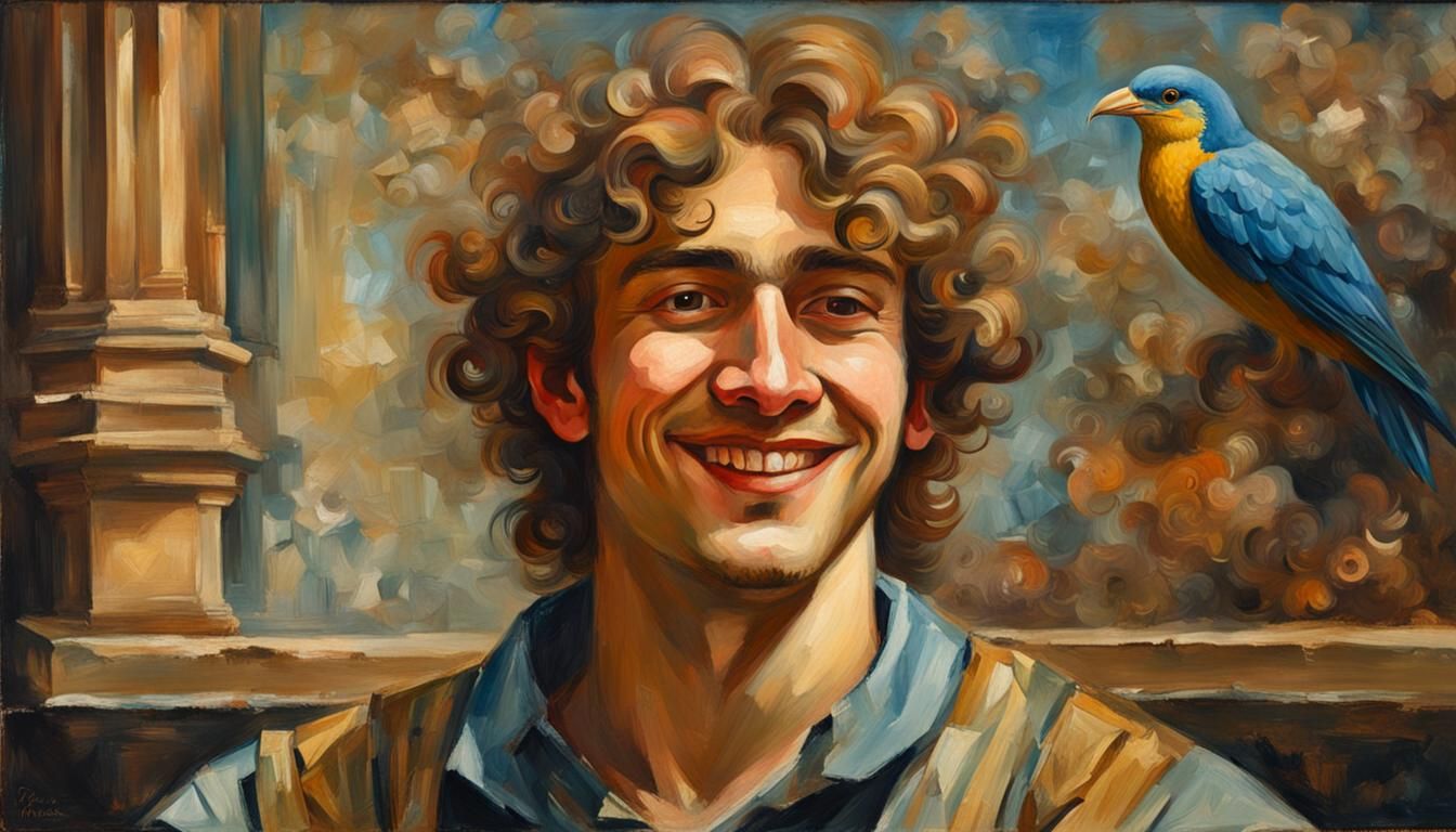 Smiling Young Man in Mannerism Style