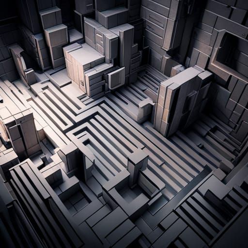 Intricate Brain Maze with Lost Person in 3D