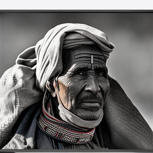 Photorealistic Portrait of a Tuareg Nomad at Sunset