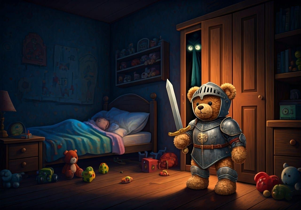 Teddy Bear Guardian Against Closet Monster