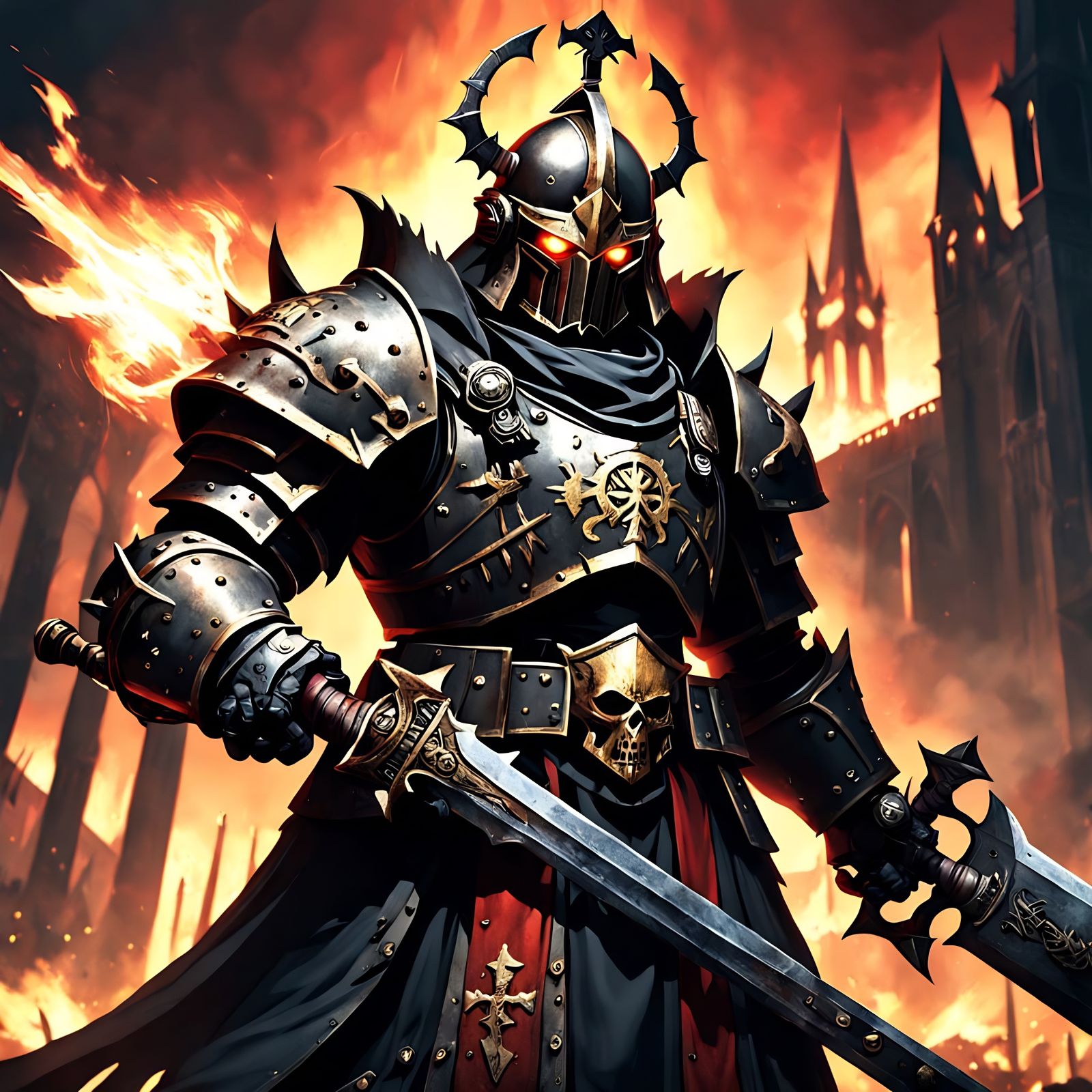 Gothic Power Priest in Grimdark Warhammer 40K Armor