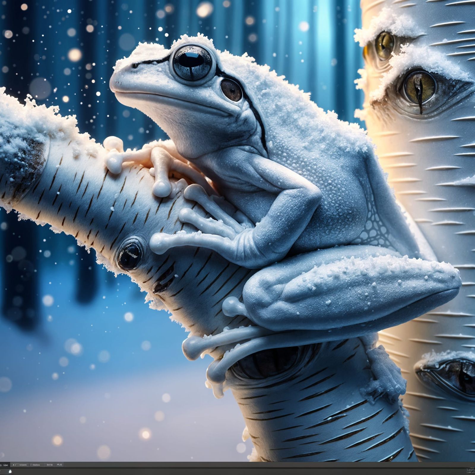 Snowy frog