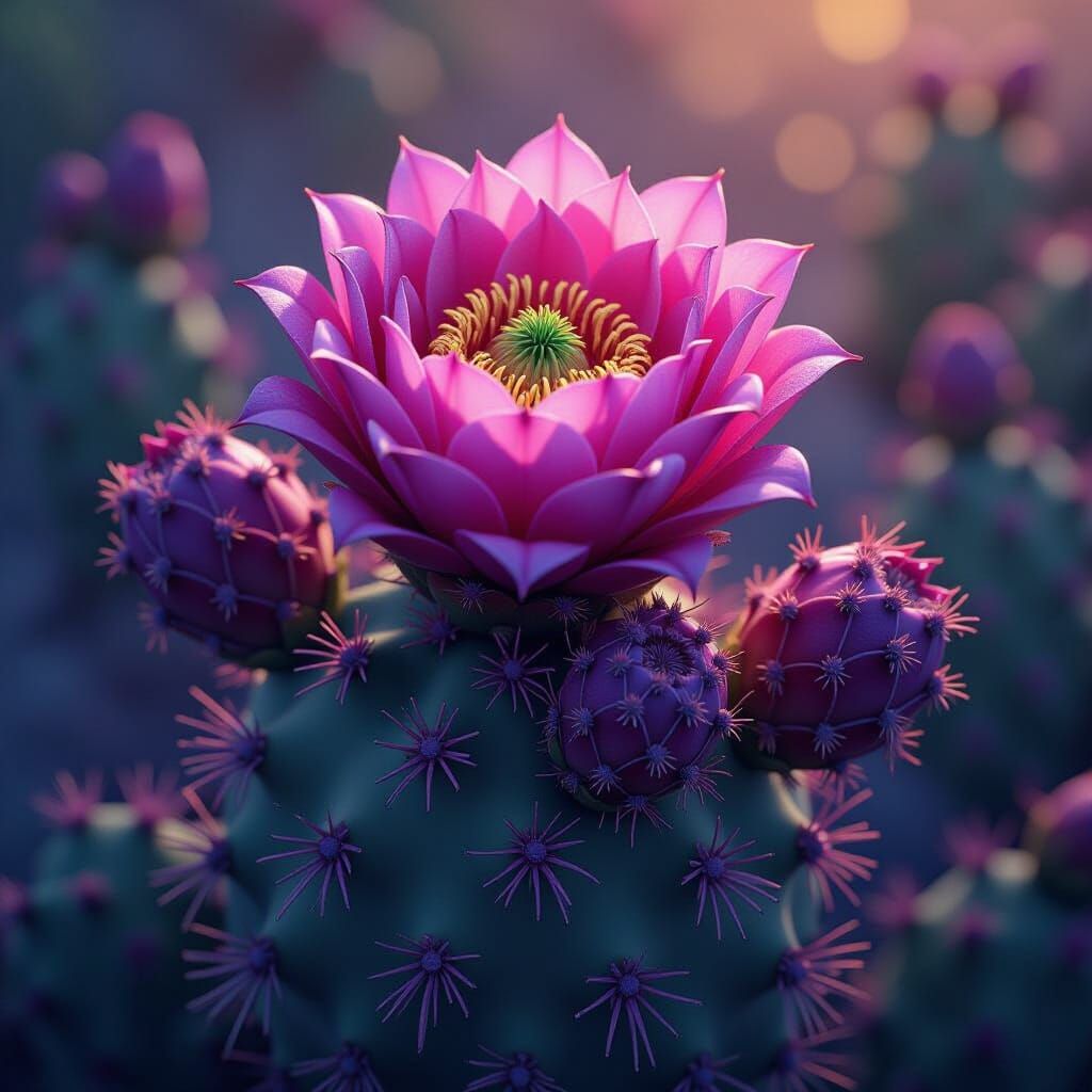 Queen of Magenta Cactus Fruit with Dynamic Lighting