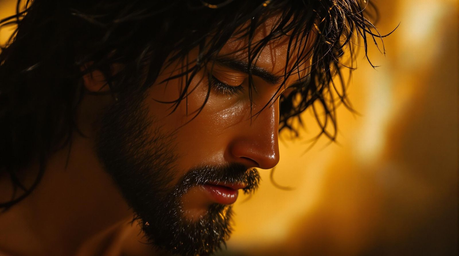 Jesus in Agony, Radiant Light Surrounds Him