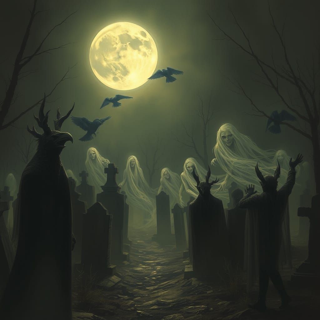 Ethereal Beings Rise from the Grave at Midnight