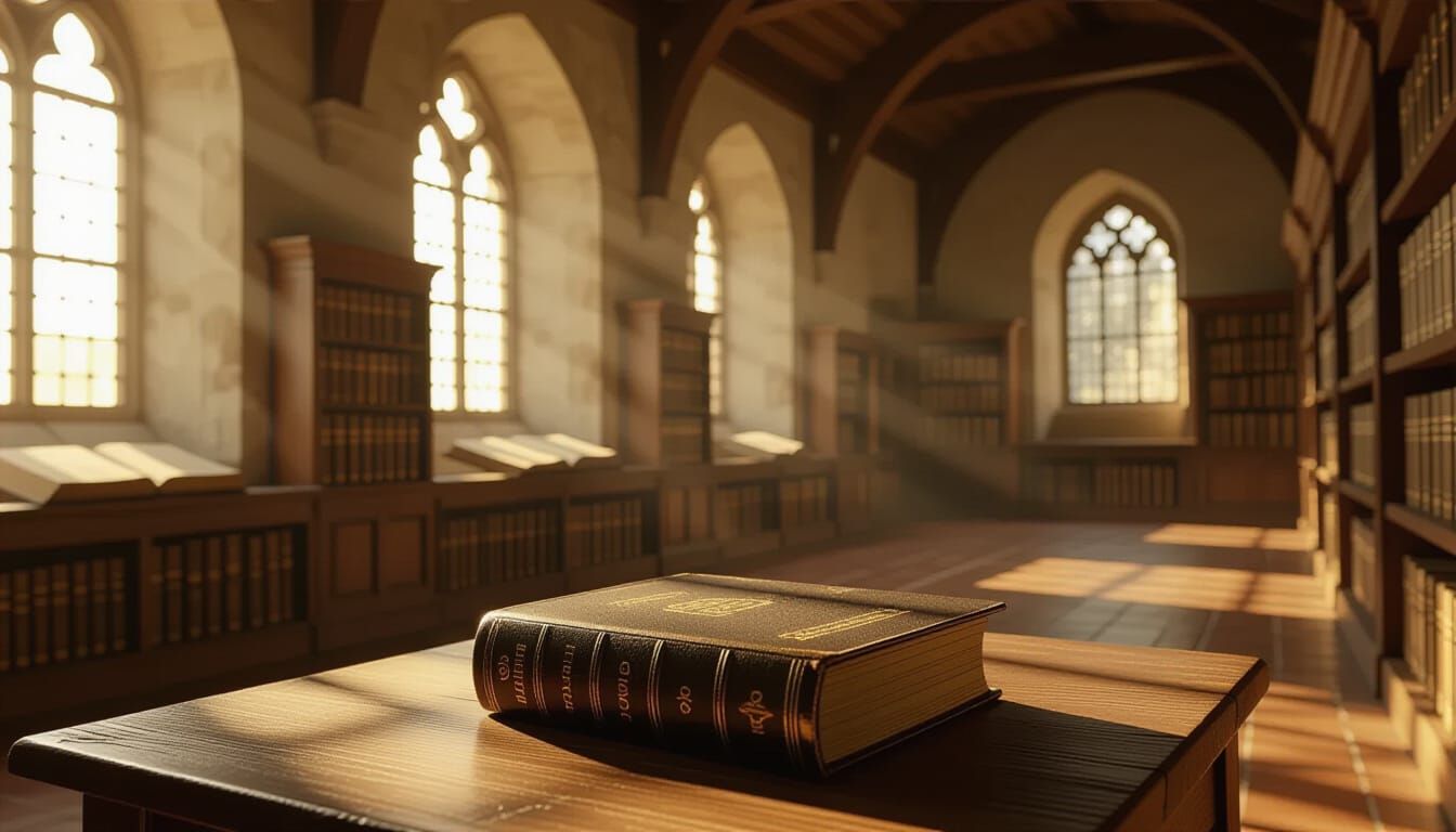 Bible in Monastery Library, Vermeer Style