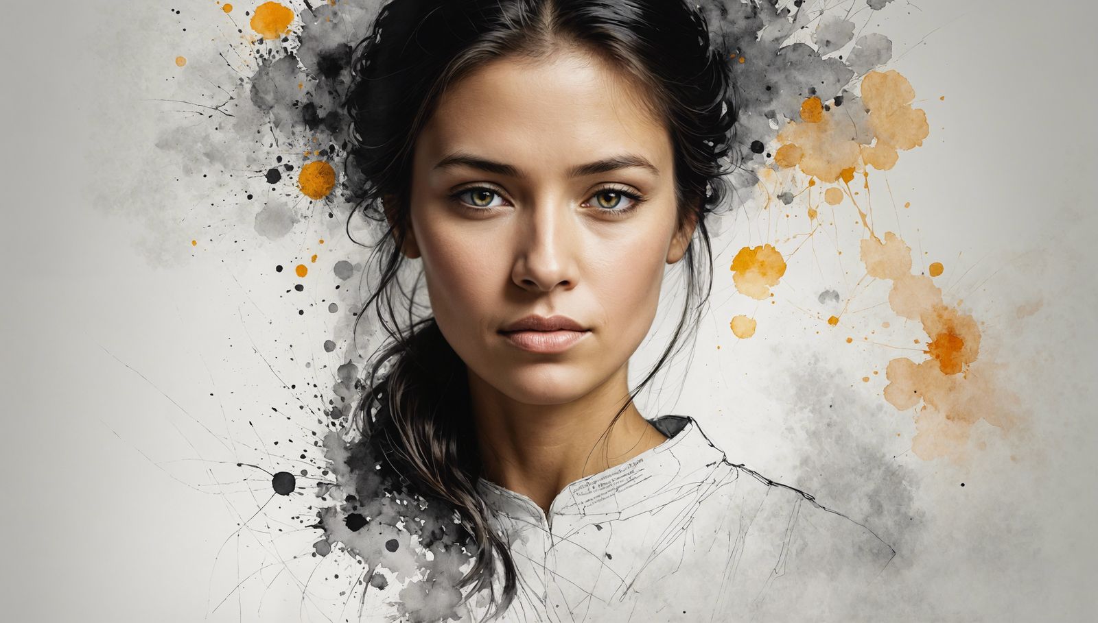 Elegant Woman Portrait in Odilon Redon Sketch Style