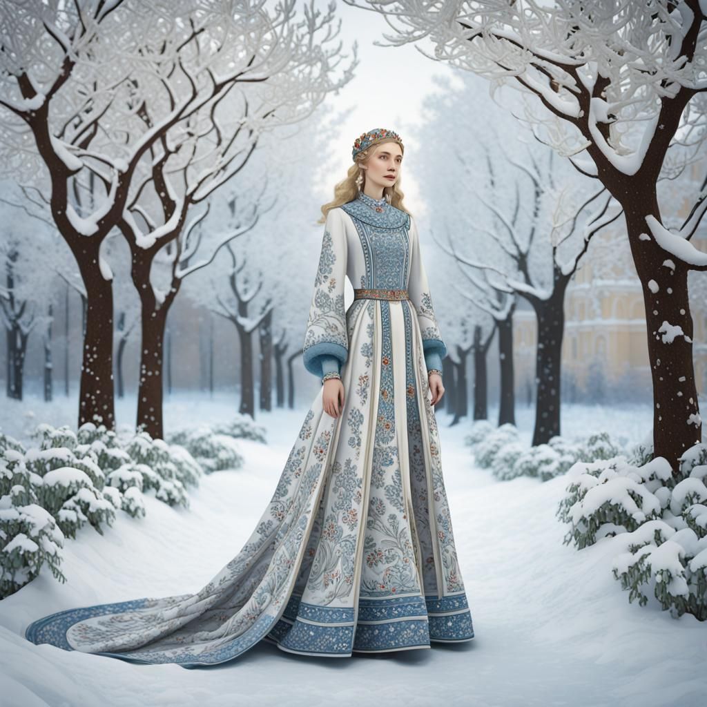 Ravishing Blonde in Moscow Winter Wonderland