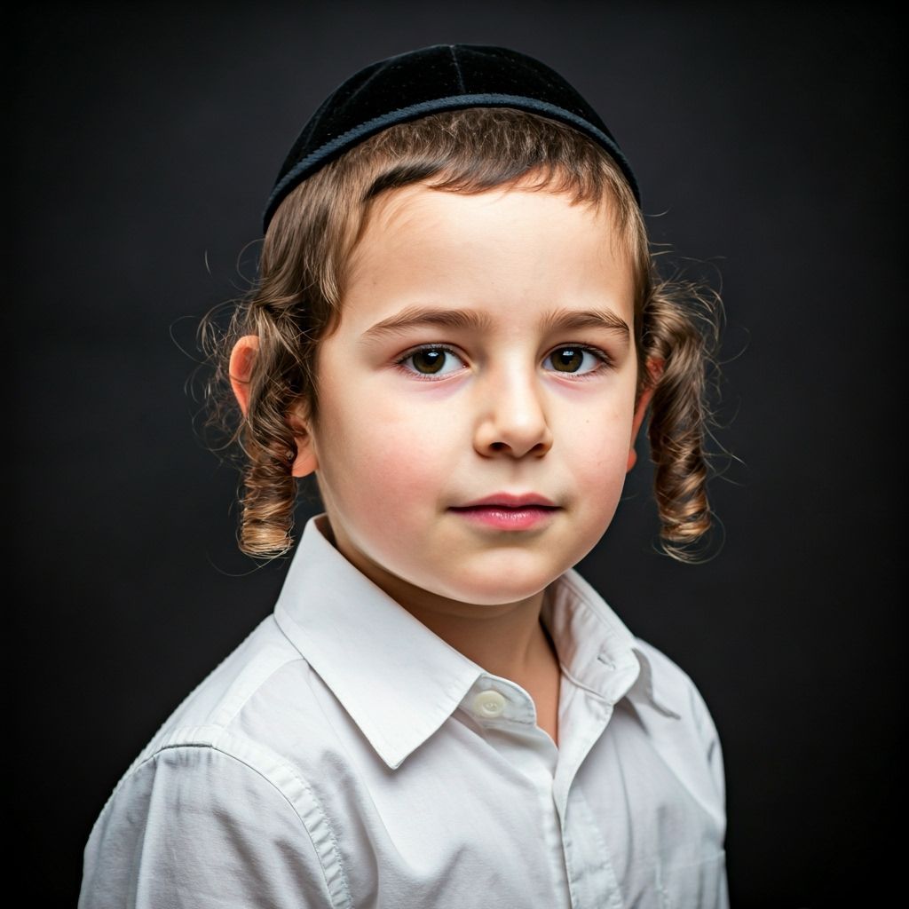 Portrait of Young Hasidic Boy in Natural Light