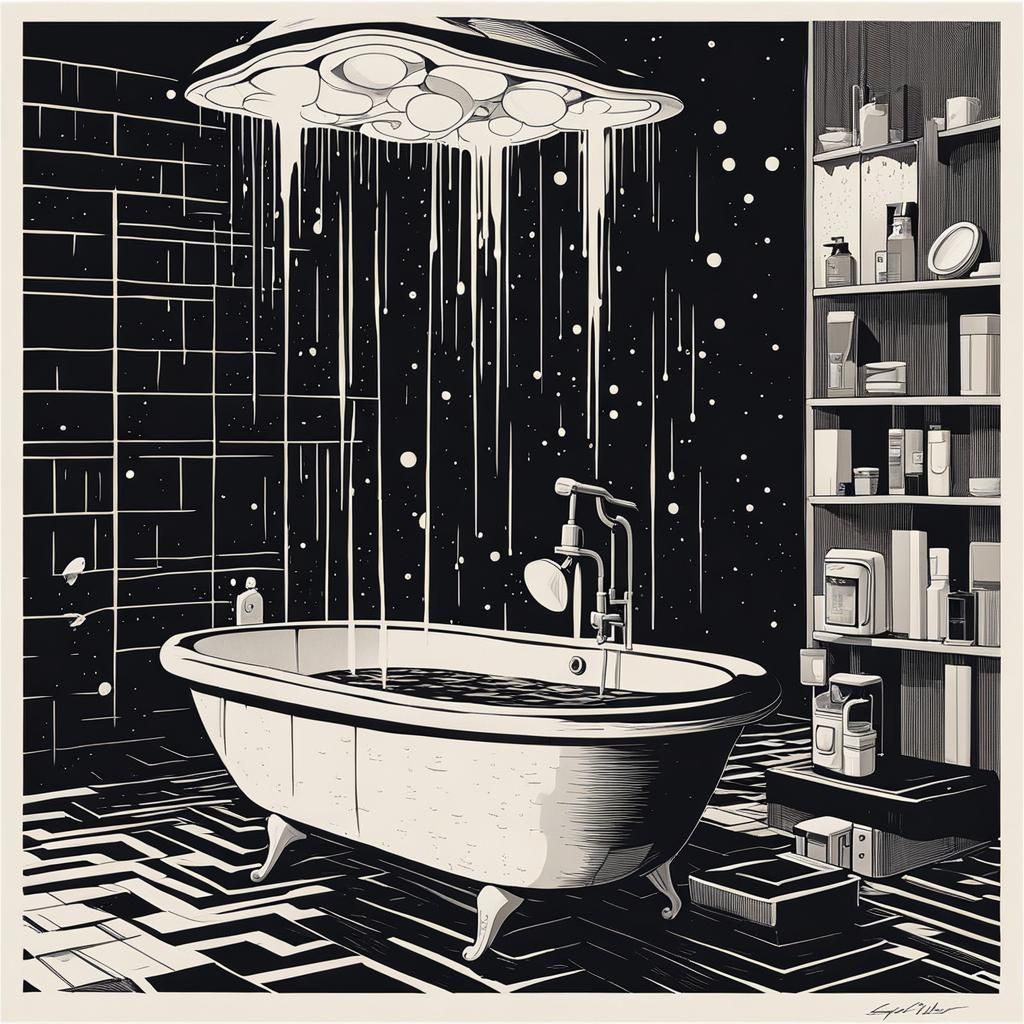 Surreal Bathtub Scene Inspired by Greg Rutkowski