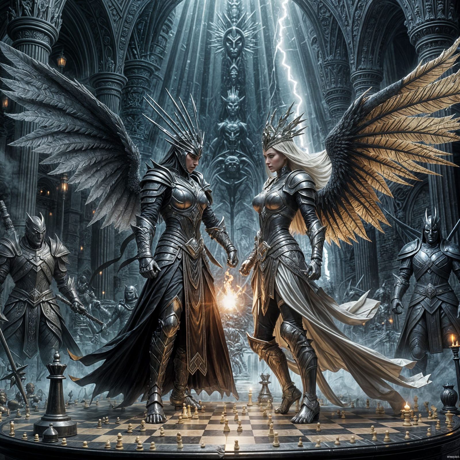 Epic Chess Battle between Dark Queen and Ivory King