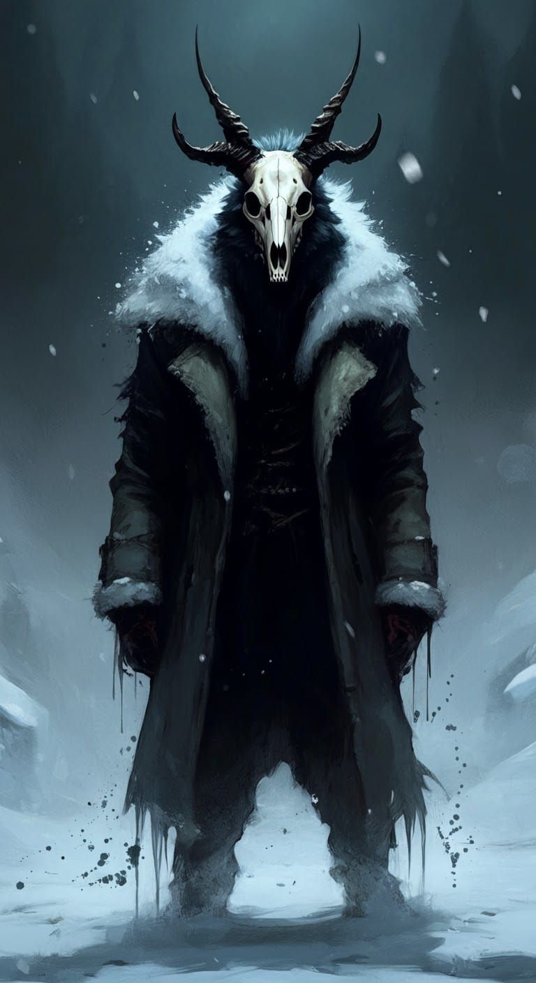Shadow Wolf in Winter Coat: Gothic Horror Speedpaint