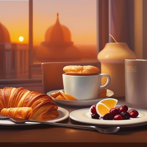 Breakfast with city view