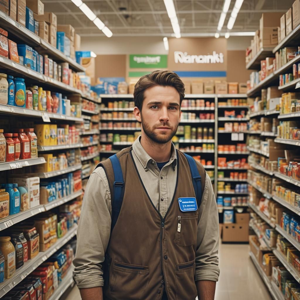 Walmart Employee Ben Robinson in Store Aisle