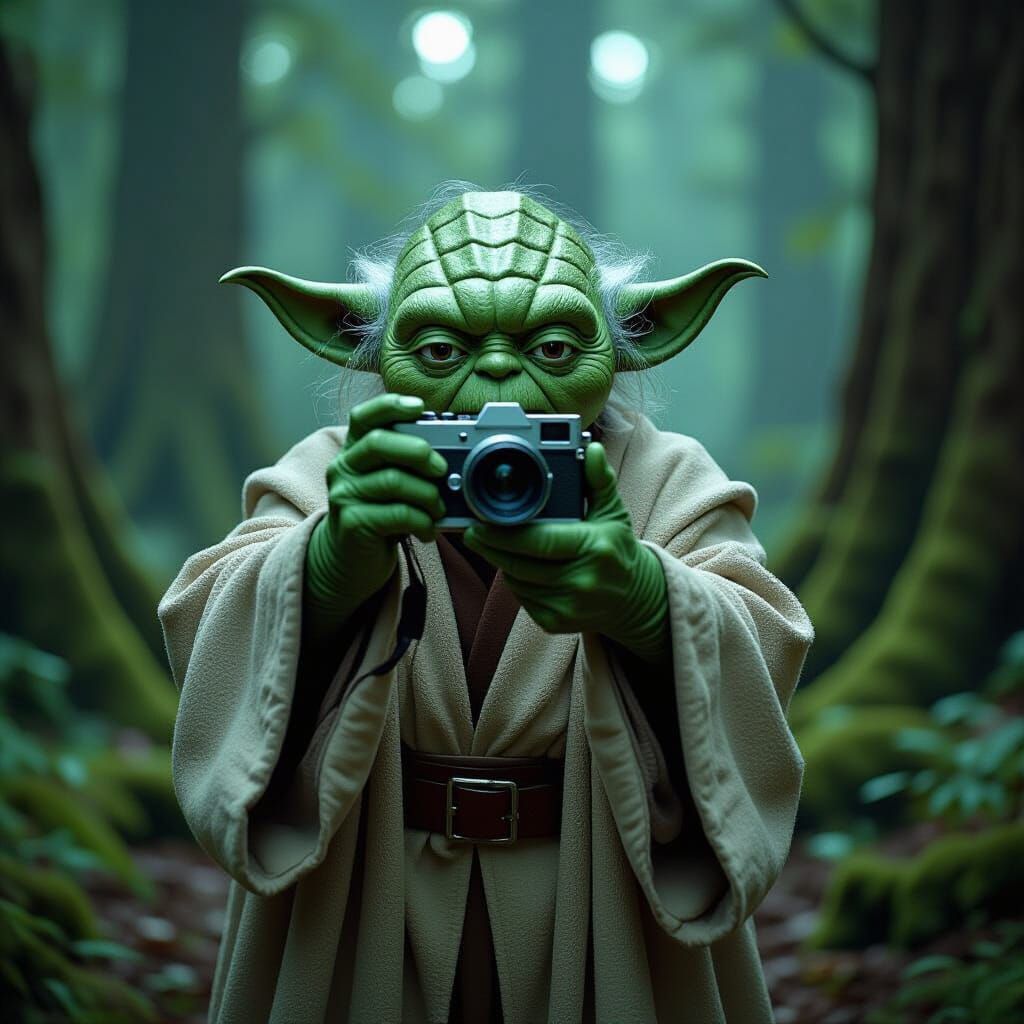 Yoda the Photographer in Mystical Forest