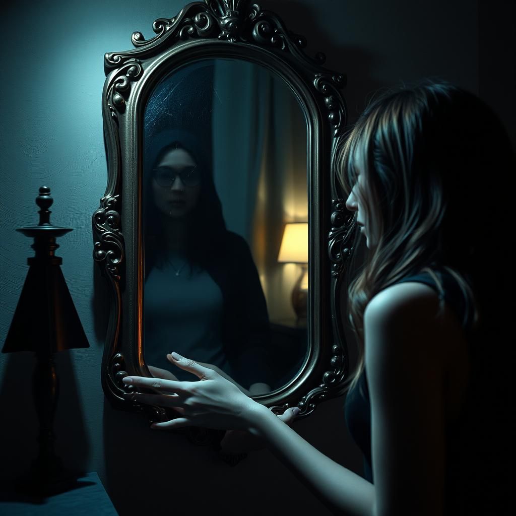 Woman Finds Antique Mirror With Shadowy Figure
