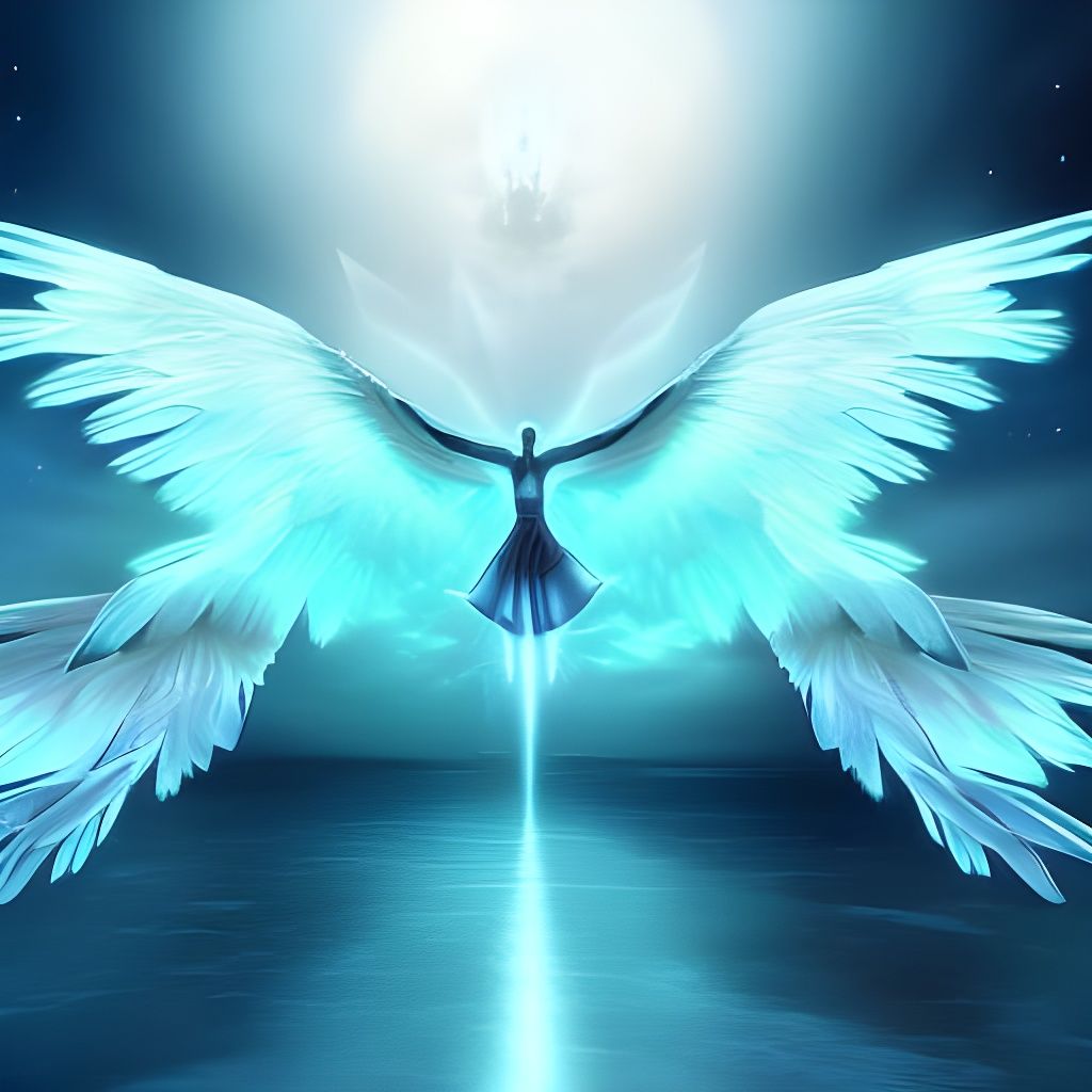 Frozen Angel in Icy Wasteland: Hyperrealist Digital Art