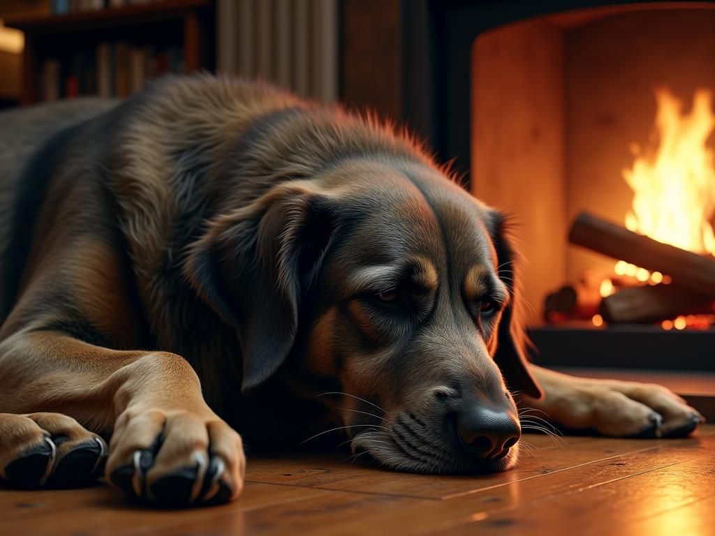 Sleeping Irish Wolfhound in Hyperrealistic Style