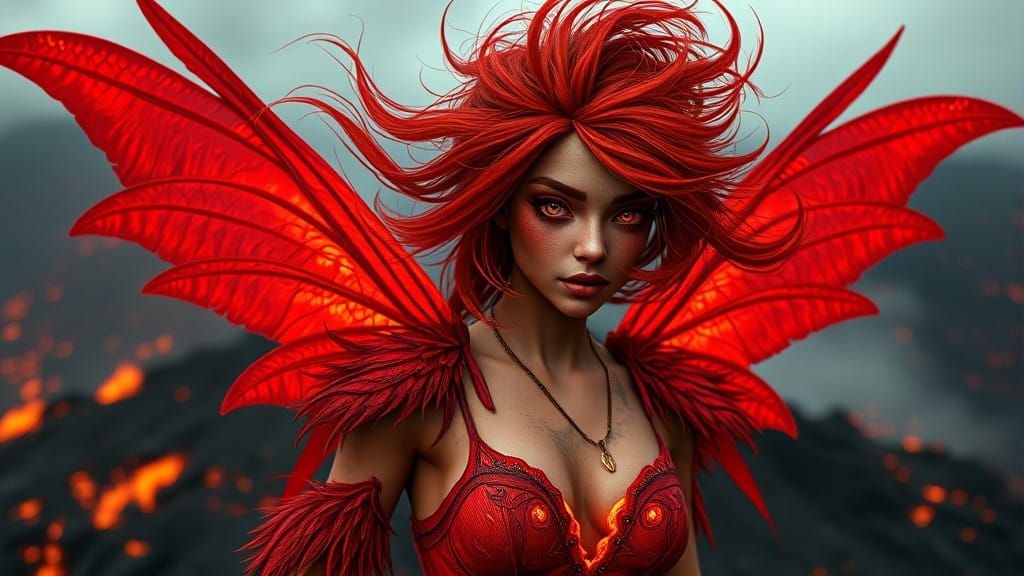 Red Fire Faerie with Flux Schnell