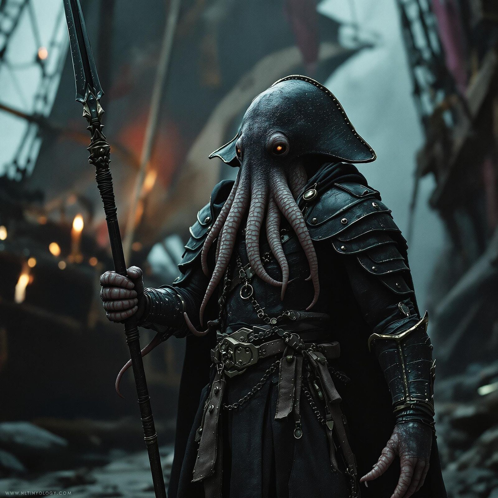 Octopus Pirate Warrior in Epic Cinematic Scene