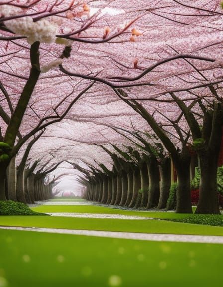 Cherry Blossom Stargazing Platform in Floral Mycelium