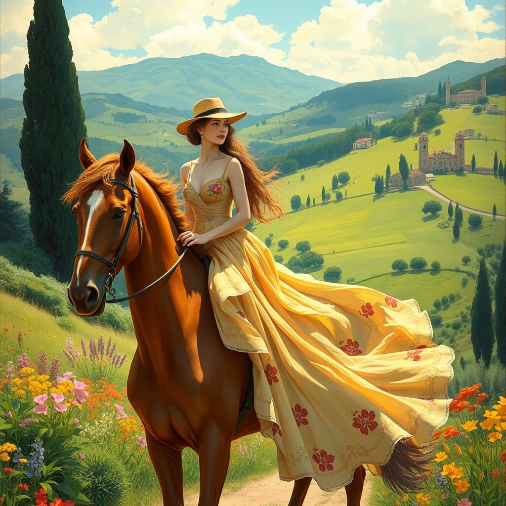 Equestrian Sundress in Italian Countryside