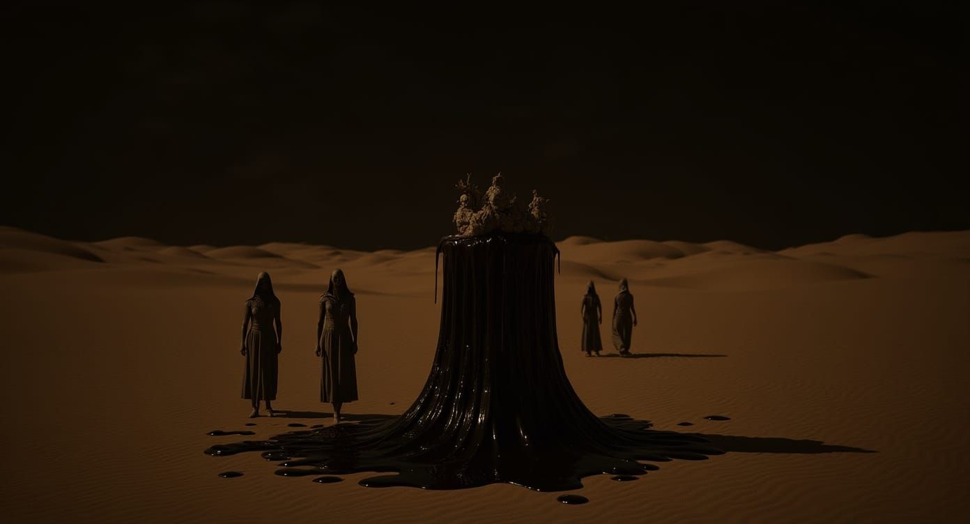 Grotesque Desert Altar in Sepia Palette