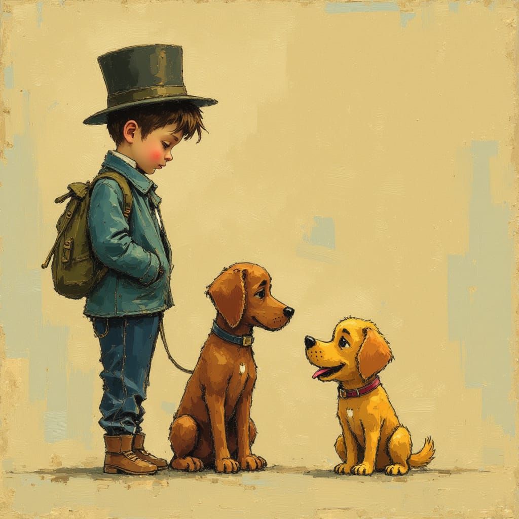 Little Tramp and Pup Best Friends Portrait