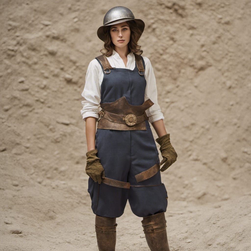 Classical Age Female American Miner in Greco-Roman Attire