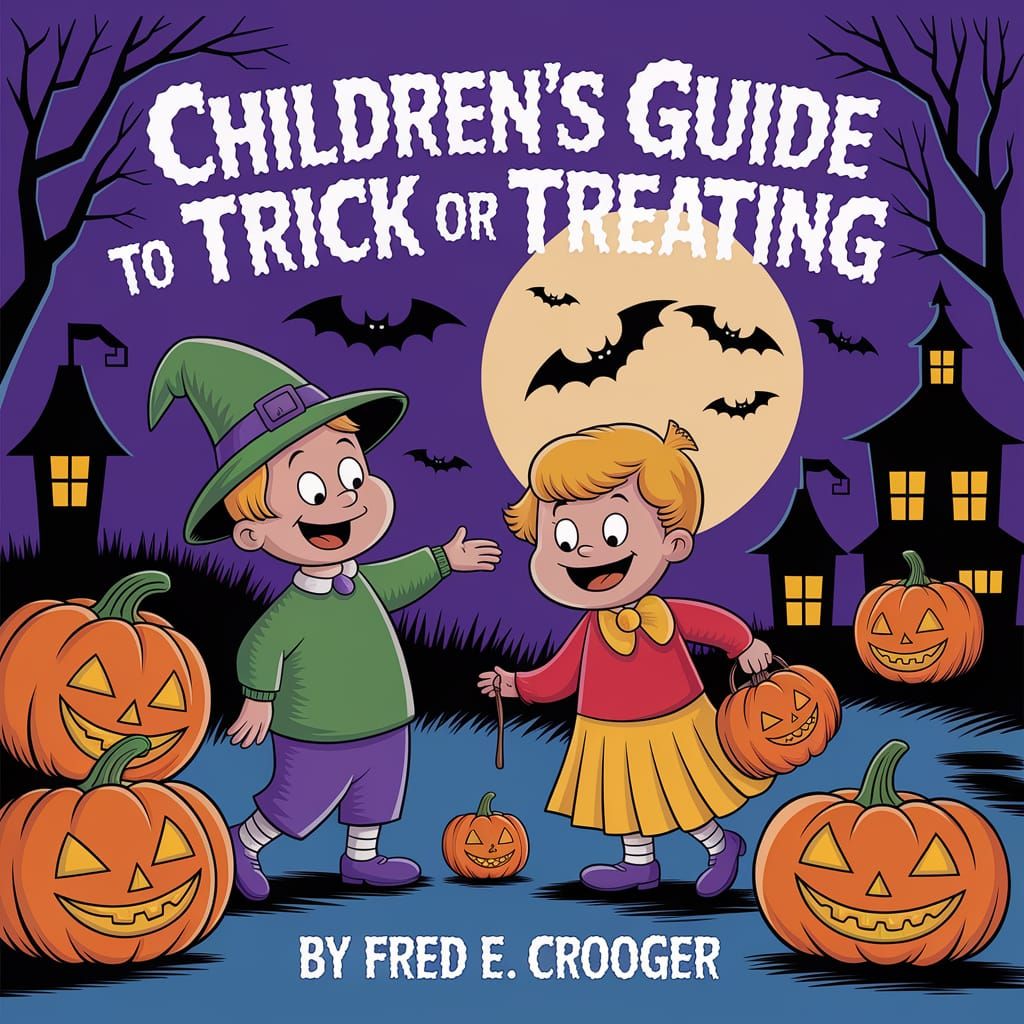 Retro Halloween Book Cover Illustration