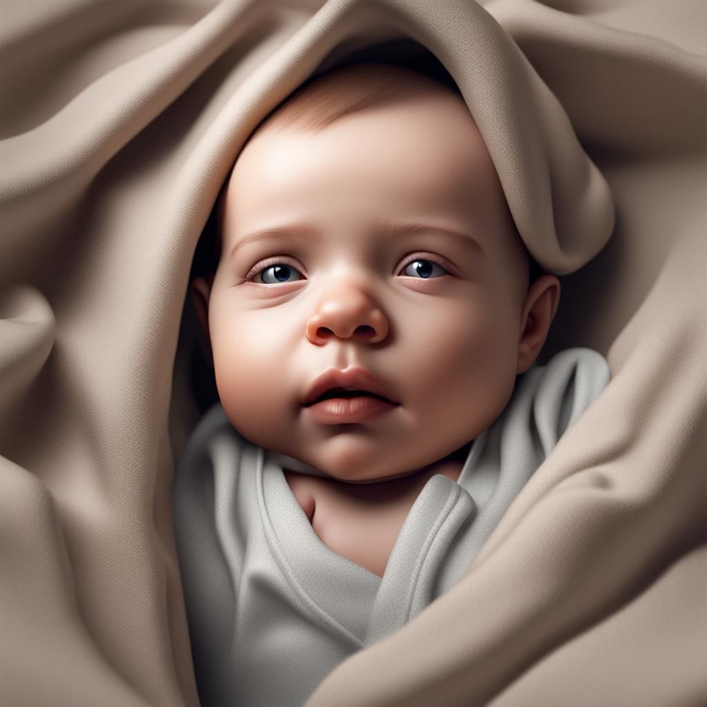 Realistic AI Image of a Baby Lying Down