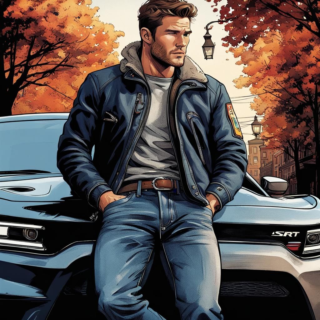 Scott Eastwood in Comic Book Autumn Scene