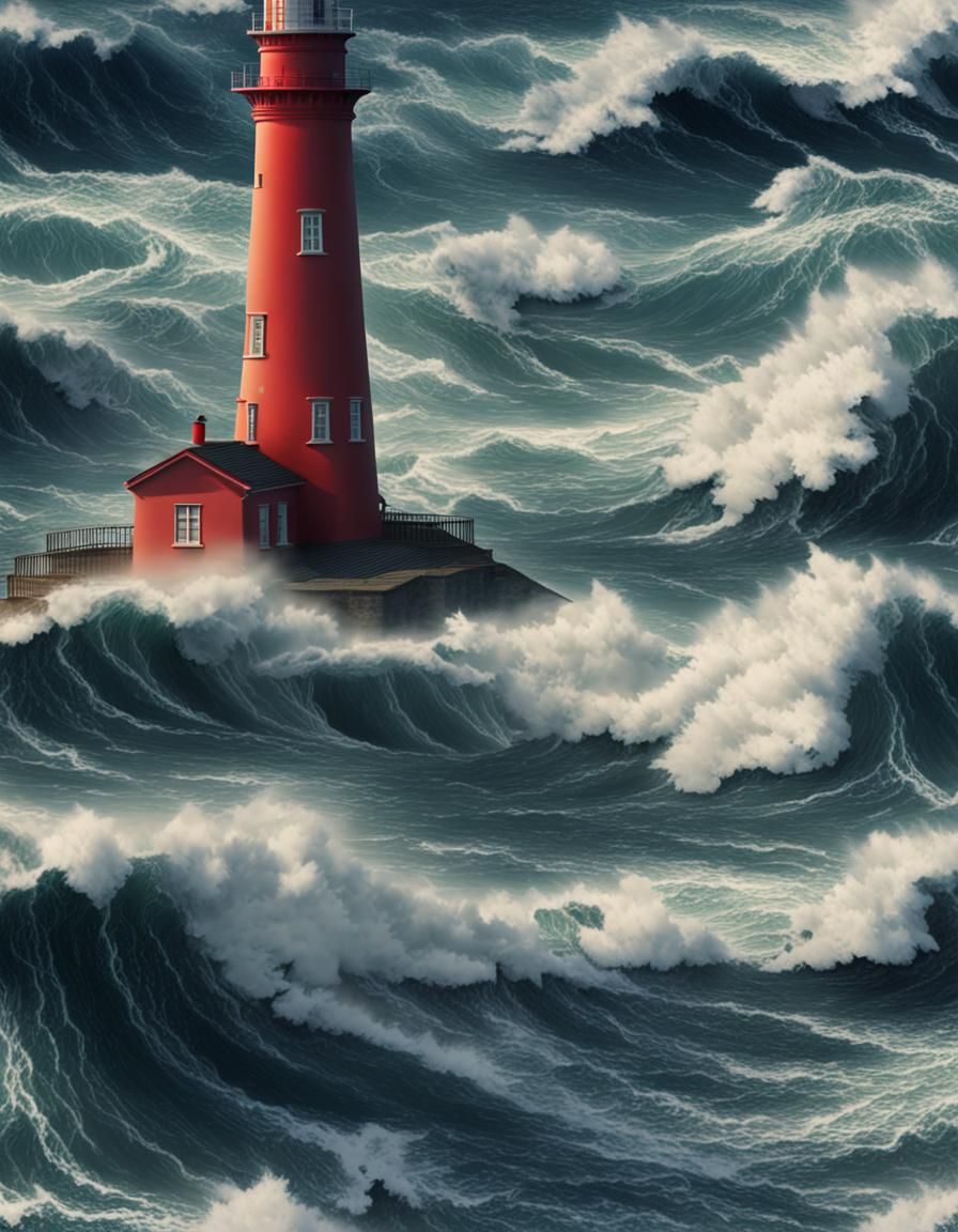 Lighthouse on a stormy night