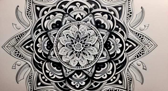 Intricate Zentangle Artwork in Black and White