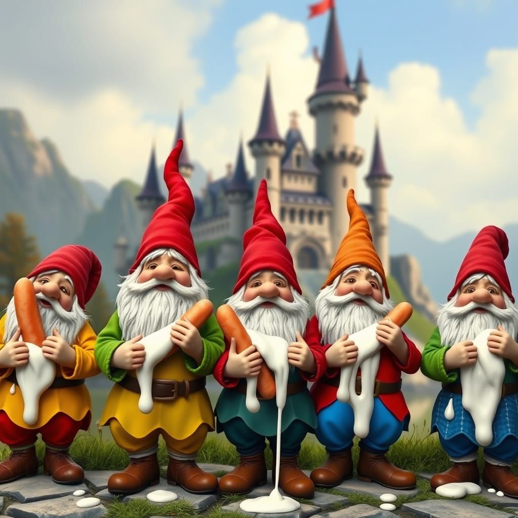 Dwarfs and Castle Inspired by Miyazaki and Henson