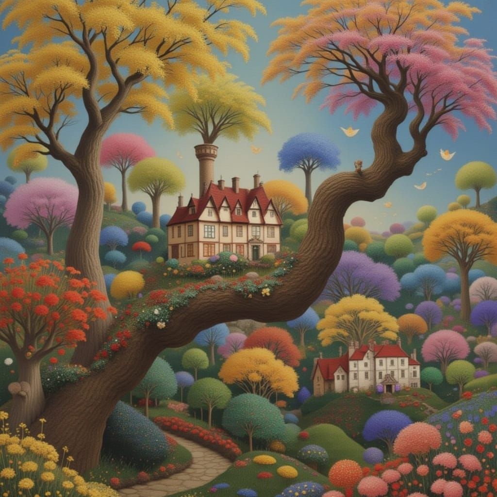 Daydream Meadows in Chinese Embroidery Style