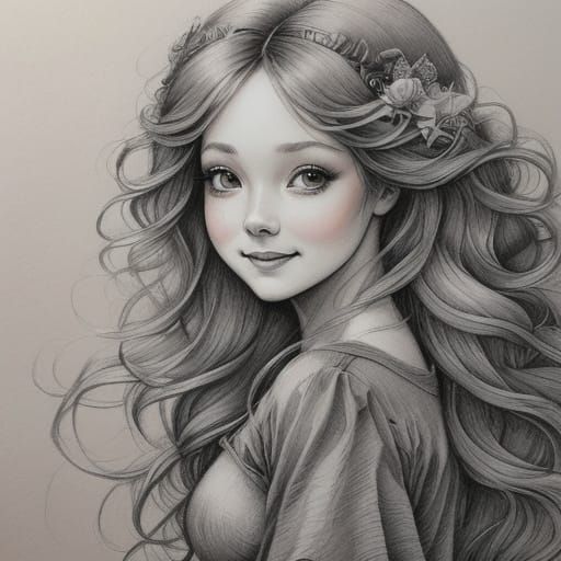 <lora:SketchArk v8:1.0> charcoal pencil sketch of an adorabl...