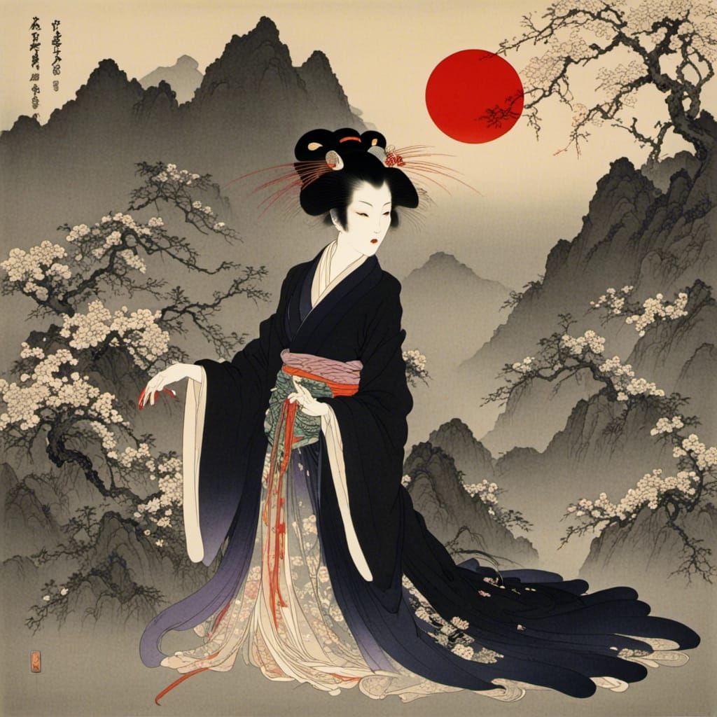 Vampire Portrait in Koson Style