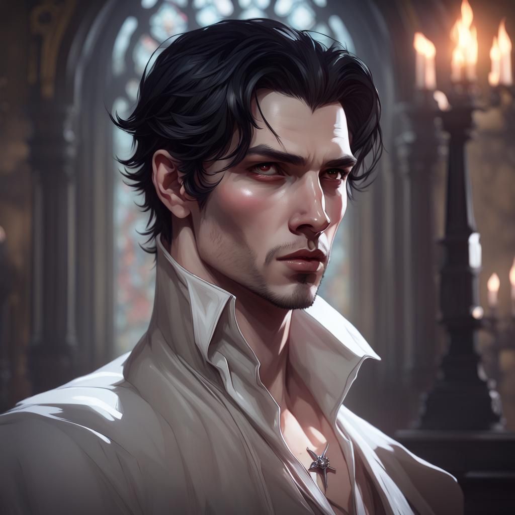 Sensual Vampire Portrait with Angelic Features