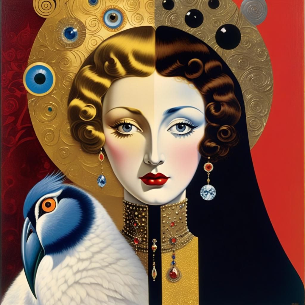 Good and Evil Portrait in Surreal Digital Collage