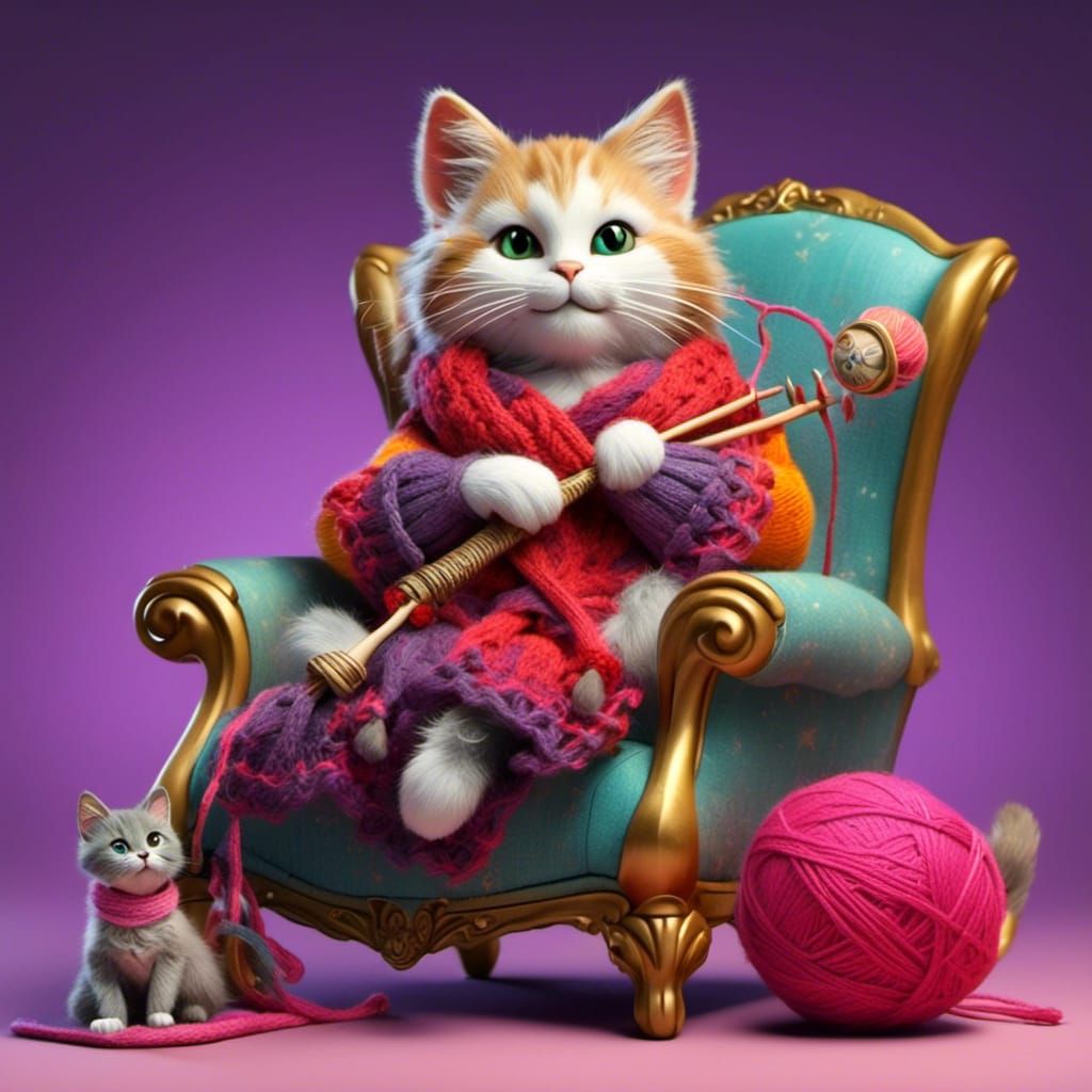 Cat knitter