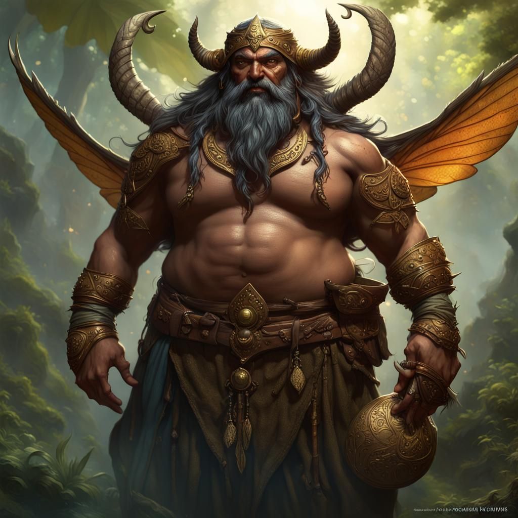 Fearsome Yakasha India Nature Spirit in Dark Fantasy Art