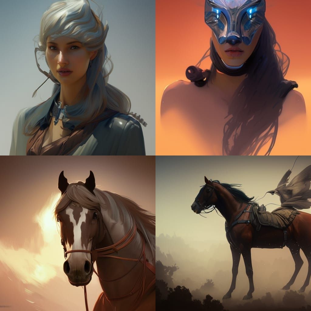 Horse Gun Car Portrait in Hyperdetailed Style