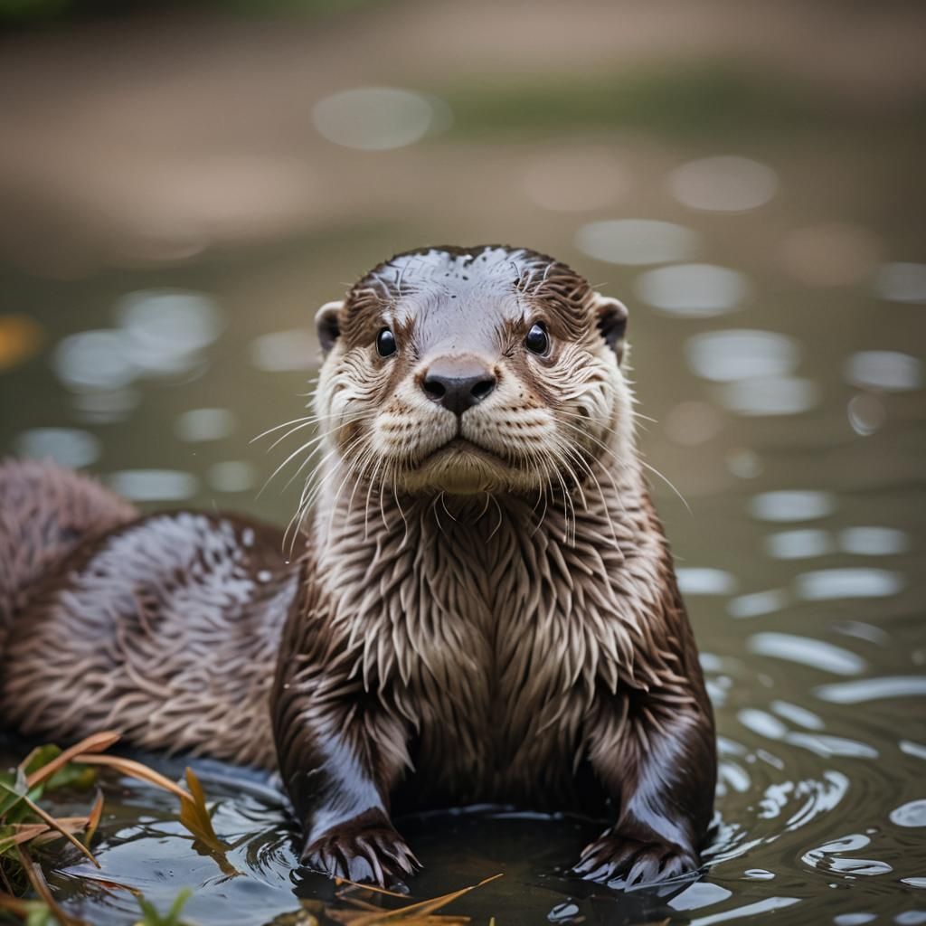 Ultrarealistic Cute Otter in Professional Photography Style