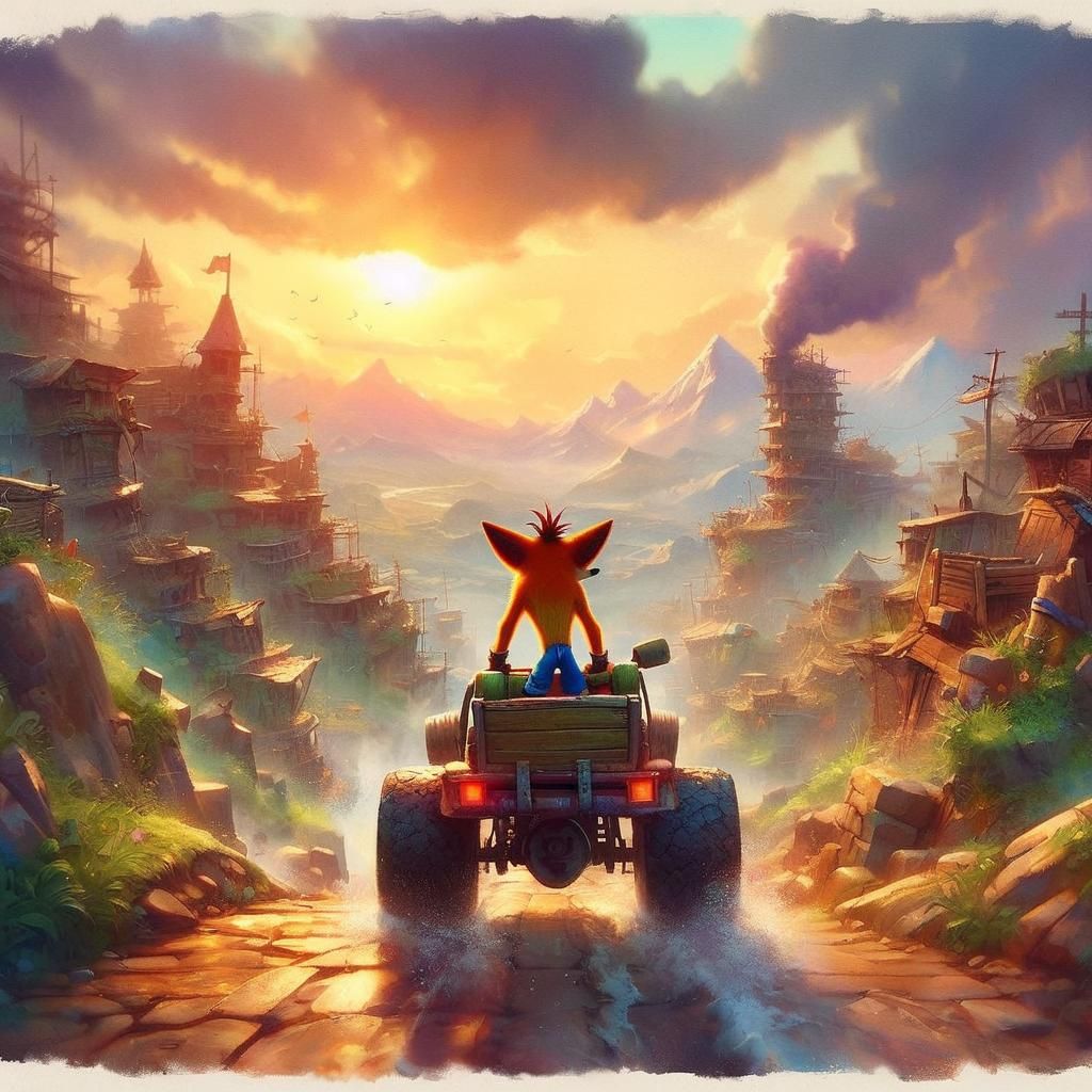 Crash Bandicoot: Watercolor Masterpiece in 4K