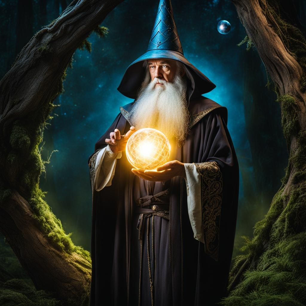 Mystical Wizard and Enchanted Orb